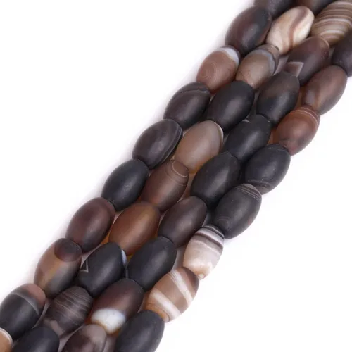 Vista 14 de GEM-Inside - Cuentas ovaladas de ágata de ónix botsuana negro natural de 0.157 x 0.236 in para hacer joyas, suministros de manualidades hechos a