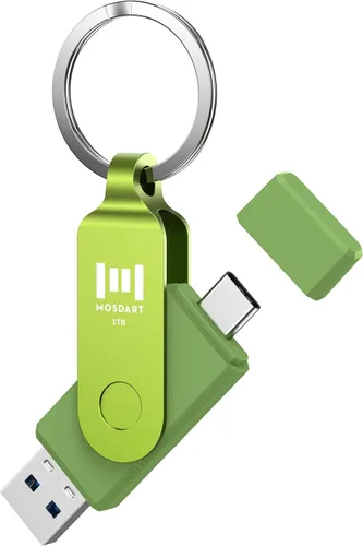 Vista 9 de MOSDART ExFAT - Memoria USB C 3.2 de 64 GB de velocidad rápida C y A, con llavero e indicador LED, para iPhone 15, 16, 17, teléfono Android, iPad