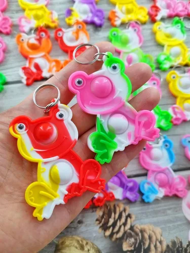 Vista 6 de 24 paquetes de ranas a granel Push Fidget Bubble Mini Pop juguetes, para niños, suministros de fiesta de cumpleaños y estudiantes de aula, premio