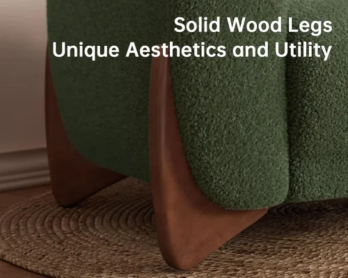 Vista 3 de Morden Fort Juego de sofá Cloud de 3 piezas, moderno sofá Sherpa Boucle con patas de madera, cómodos sofás tapizados minimalistas agradables a