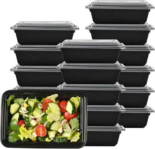 Vista 7 de LOKATSE HOME Paquete de 150 recipientes de preparación de comidas de 24 onzas reutilizables para almacenamiento de lonchera, cajas Bento, aptos