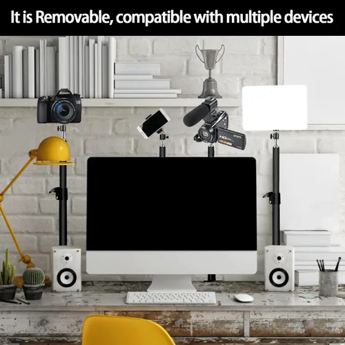 Vista 6 de LED Desk Bi-Color Video Light, Key Light with C-Clamp Stand, 2700K-5700K Dimmable, Wireless Remote, Studio Photography Lighting