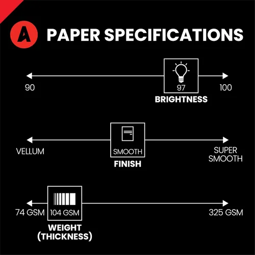 Vista 2 de Accent Opaque - Papel para impresora blanco, papel de copia y texto de 70 libras Bond de 28 libras de 8.5 x 11 pulgadas, 500 hojas (1 resma), papel