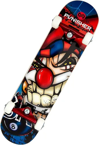 Vista 7 de Punisher - Patineta completa para niños con rodamientos ABEC-7 de arce canadiense ABEC-7 de 31.5 x 7.75 pulgadas