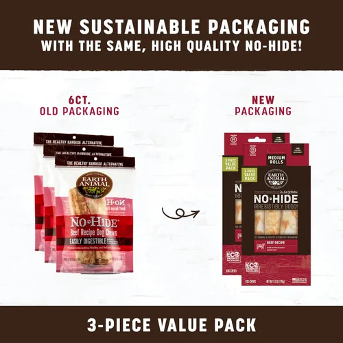 Vista 57 de Earth Animal Masticables sin ocultar – de The Grill Rolls Bacon Cheeseburger Sabor Rawhide Free Medium Dog Chews – 3