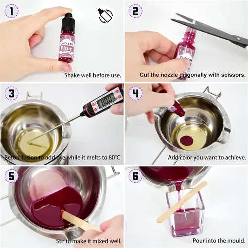 Vista 6 de Roizefar Tinte para velas – 21 colores de cera derretida para hacer velas, tinte a base de aceite para cera, tintes de color líquidos altamente
