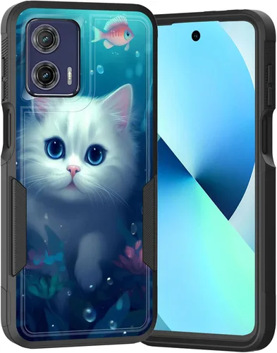 Vista 22 de para Moto G Play 4G 2024, funda de dos capas híbrida resistente y a prueba de golpes, PC duro + silicona suave protectora para Motorola Moto G Play