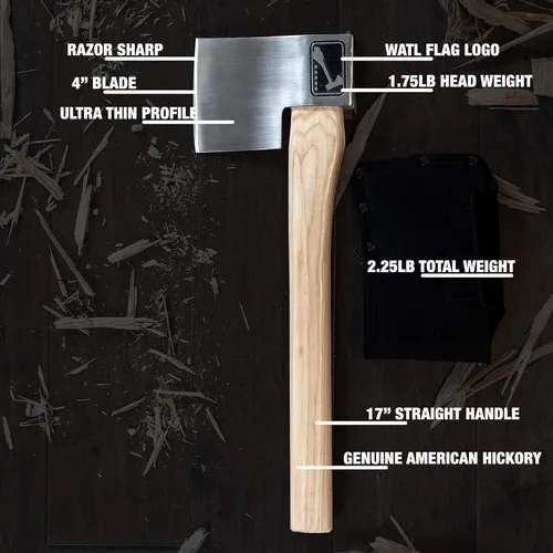 Vista 6 de The Butcher: World Axe Throwing League Premium Competition - Hacha de lanzamiento con funda de nailon y mango de madera de nogal (diseño patentado)