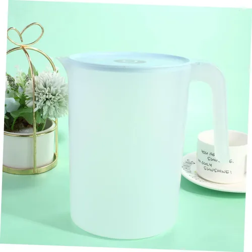 Vista 5 de Mikinona Jarra de agua de plástico Jarra de bebida Lidspot Apertura grande para fácil recarga azul