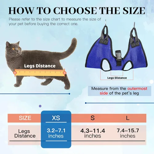 Vista 3 de PatiencET Hamaca de Aseo para Perros, Hamaca de Aseo para Mascotas para Gatos y Perros, Soporte para Perros para Recortar Uñas, Cabestrillo