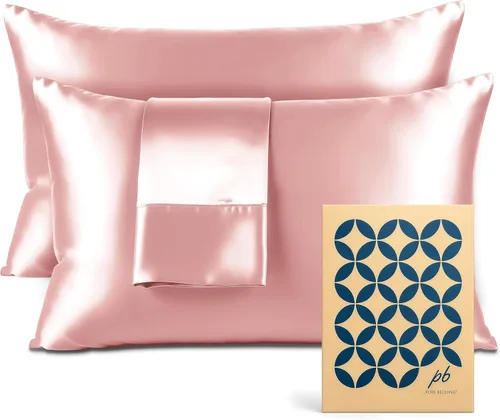 Vista 45 de Pure Bedding Sábanas de satén de lujo para cama individual de hotel, juego de sábanas de microfibra extra suave de 1800, resistente a las arrugas, a