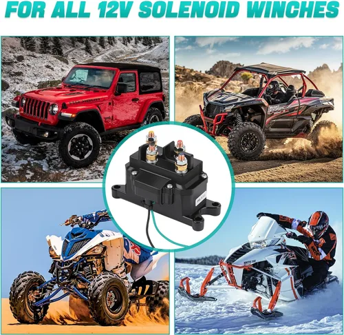 Vista 6 de KanSmart Contactor de relé solenoide de cabrestante de 12 V 250 A, relé de cabrestante para ATV, UTV, barco, 4x4, vehículos, 3000-5000 libras