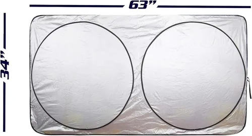 Vista 2 de Cubierta de parasol para parabrisas de automóvil, protector solar. Poliéster reflectante 210T que bloquea el calor y el sol. Protector solar