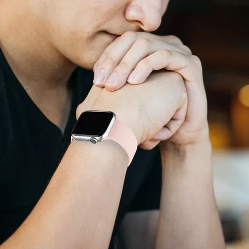 Vista 4 de Bandiction Compatible with Apple Watch Series 3 38mm Series 5 40mm iWatch Bands 38mm 40mm 41mm, Soft Silicone Sport Replacement Strap Compatible for