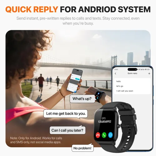 Vista 8 de Smart Watch for Women Men,(Answer/Make Call) 1.83'' Fitness Activity Tracker Smartwatch for Android iPhone iOS Compatible,IP68 Waterproof Step