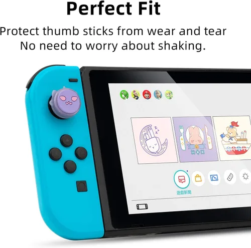 Vista 3 de GeekShare Gorras de agarre de pulgar de fantasma codicioso de Halloween funda de silicona suave compatible con Nintendo Switch OLED Switch Lite 4