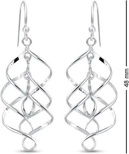 Vista 5 de Charmsy - Aretes colgantes con nudo infinito, plata de ley 925 para mujeres y adolescentes