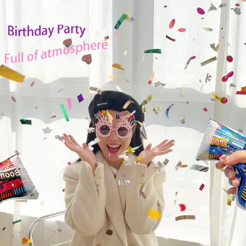 Vista 3 de Cañón de confeti de mano, confeti para boda y cumpleaños, mini confeti poppers de fiesta, 10