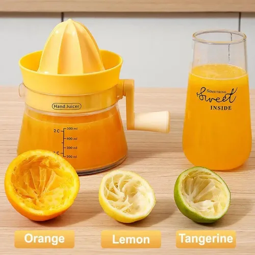 Vista 4 de Exprimidor manual de cítricos de limón 2 en 1, exprimidor manual de jugo de limón, lima, cítrico, naranja, máquina multifunción con contenedor