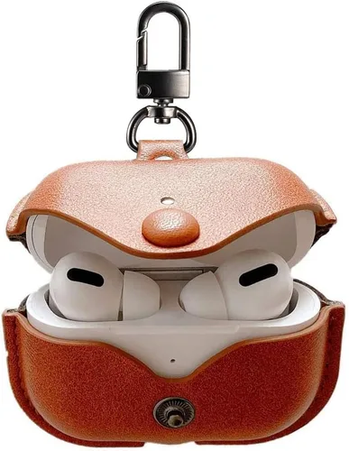 Funda de cuero genuino para AirPods Pro 2, funda protectora a prueba de golpes compatible con Apple Airpods Pro de 2ª generación (2022), funda de
