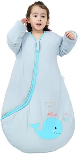 Vista 5 de Saco de dormir orgánico para bebé, manta de manga desmontable, grosor moderado, (32-68℉)