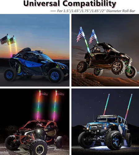 Vista 8 de VAZESWIN Soporte de Montaje de Luz de Látigo UTV, Soporte de Bandera de Látigo UTV Resistente de Aleación de Aluminio, Soporte de Montaje de Barra