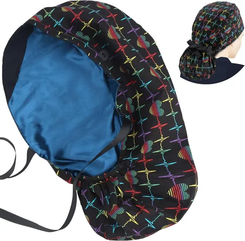 Vista 19 de ABAMERICA Scrub Caps for Women Surgical Caps Nurse Hat Functional Ponytail Holder for Long Hair Single or Satin-Lined