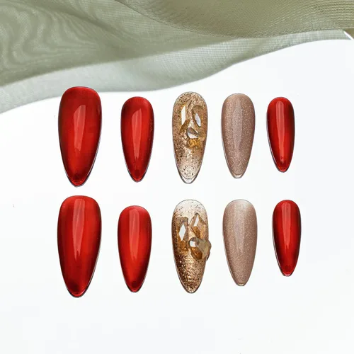 Vista 30 de Sun&Beam Nails Uñas a presión hechas a mano, medianas y largas, almendra, ovalada, azul y blanco, concha de perla, diseño 3D, bonitos dijes