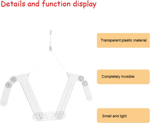 Vista 3 de Percha invisible con forma de maniquí ajustable, soporte de acrílico para colgar ropa, montaje en pared, para venta al por menor, boutique