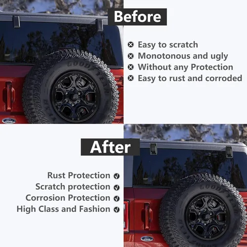 Vista 4 de Cubierta de bisagra de la puerta trasera superior de cristal para puerta trasera de puerta elevadora para accesorios Ford Bronco 2021 2022 2023 2024