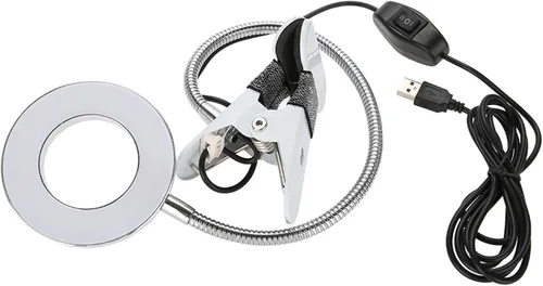 Vista 3 de Lámpara de escritorio de belleza, luz LED para lectura y maquillaje, con luz fría y cálida, 2 modos, enchufe USB