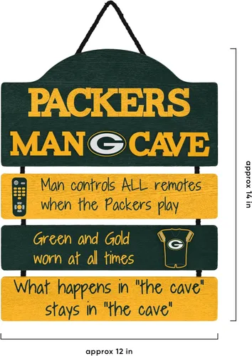 Vista 3 de FOCO cartel Man Cave para colgar en la pared, con logotipo de equipo de la NFL, para cueva de hombre