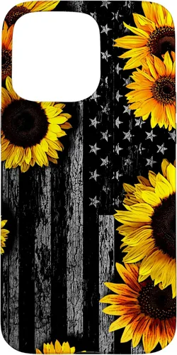 Vista 30 de American Flag with Sunflowers Case for iPhone 17