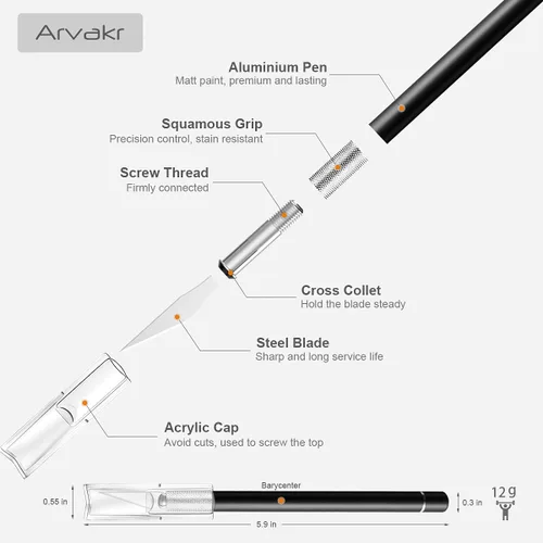 Vista 2 de Cuchillo de pasatiempos para manualidades, cuchillo Exacto, 2 cuchillos y 60 cuchillas con una bolsa, cuchillo de corte de precisión para cortar