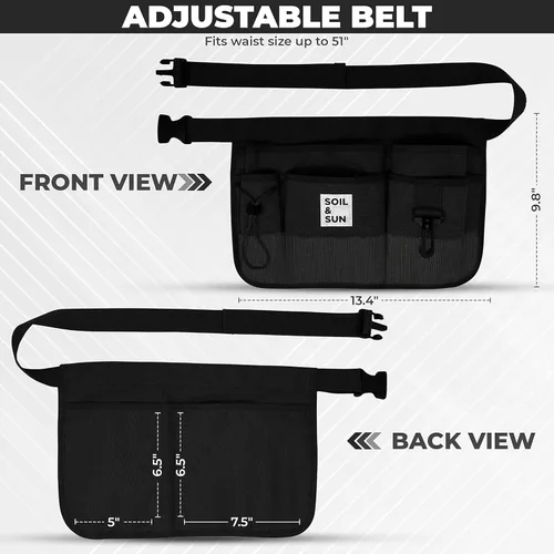 Vista 2 de Soil & Sun Cinturón de herramientas de jardín para mujer, delantal de herramientas, cinturón de utilidad para mujer, profesora, delantal de cintura