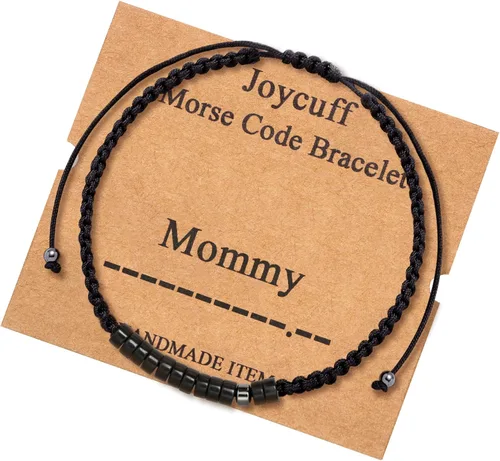 JoycuFF Pulseras inspiradoras en código morse para hombres y mujeres, Día de la Madre, Día del Padre, cumpleaños, regalos de Navidad para mamá,