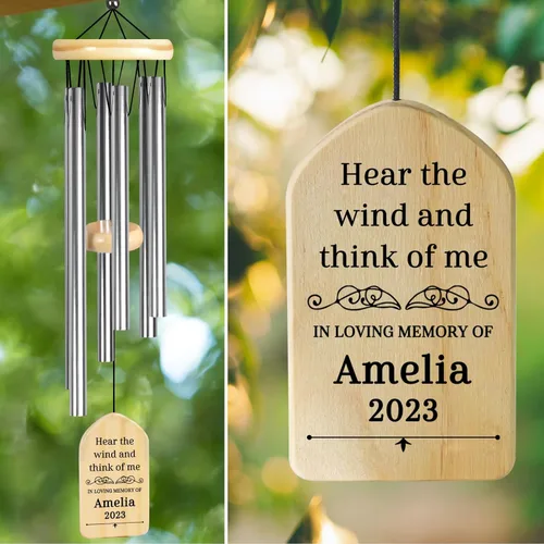 Vista 7 de Campanillas de viento de condolencias por pérdida de un ser querido, regalos conmemorativos personalizados en memoria de un ser querido, regalos
