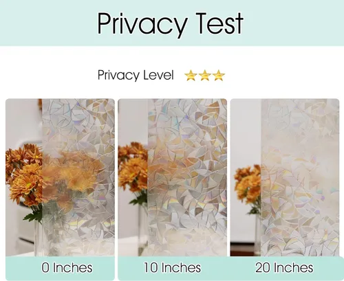 Vista 6 de STATINT - Película de privacidad para ventanas de vitral, bloqueo UV, adhesivos de vinilo no adhesivo para ventana de puerta del hogar, 17.3