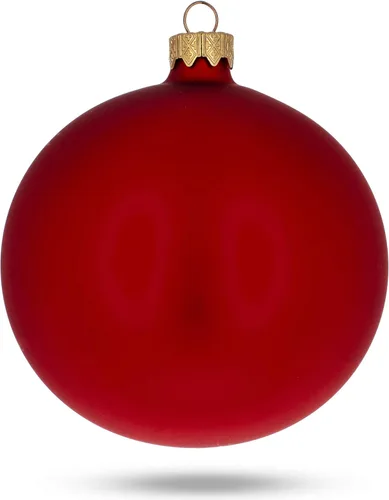 Vista 3 de Juego de 6 bolas de cristal rojo mate adornos de Navidad de 3.25 pulgadas