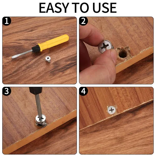 Vista 3 de Tuercas de bloqueo de leva y tornillos de leva, 110 piezas de cerraduras de leva para muebles conectando accesorios de bloqueo de leva, conector