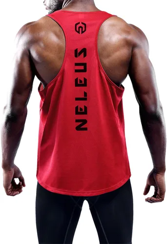 Vista 2 de NELEUS - Paquete de 3 camisetas sin mangas, con espalda en Y, Dri-Fit, para hombre, para gimnasio