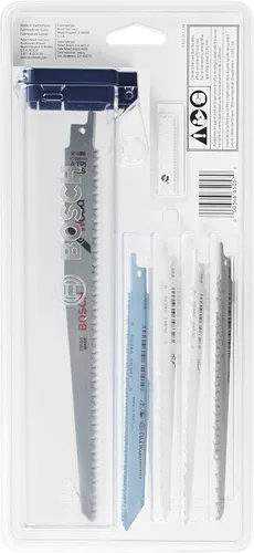 Vista 3 de BOSCH RSAP8PK - Juego surtido de 8 hojas de sierra recíproca multiusos, ideal para aplicaciones en madera, madera con clavos, metal, paneles