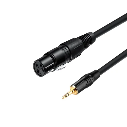 Vista 2 de Cable hembra de 0.138 in a XLR de 3.3 pies, cable de audio de micrófono estéreo TRS macho a XLR de 1/8, contactos chapados en oro de 24 quilates