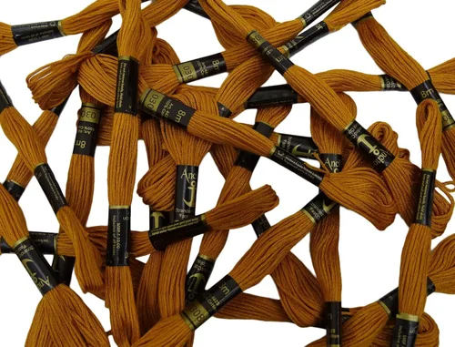 Vista 5 de IBA Indianbeautifulart Anchor - Hilo de bordado de algodón trenzado a mano, 25 madejas, color amarillo mostaza