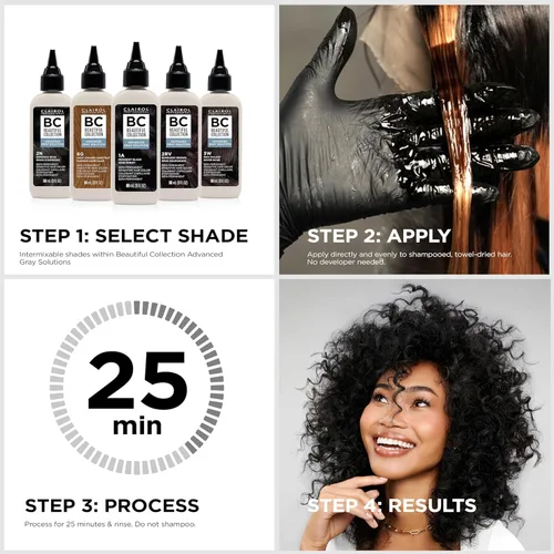 Vista 4 de Clairol Professional Beautiful Collection Advanced Gray Solutions Semi-Permanent Hair Color with Gray Coverage for All Hair Textures Packaging