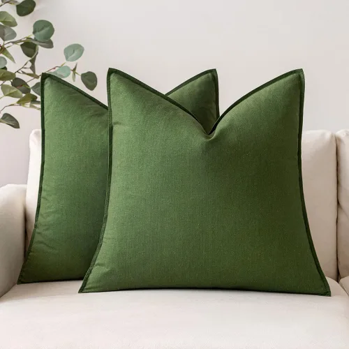 Vista 17 de MIULEE Paquete de 2 fundas de almohada decorativas de lino, estilo bohemio, estilo campestre, modernas, suaves, decorativas, neutrales, para sofá