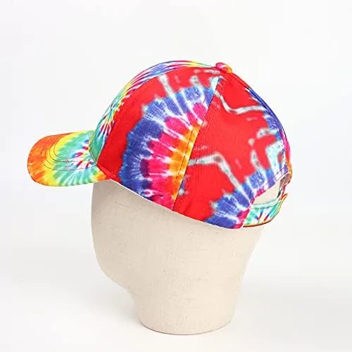 Vista 5 de BEARUN Gorra de béisbol de algodón con teñido anudado de perfil bajo, gorra de béisbol de hiphop, sombrero de papá