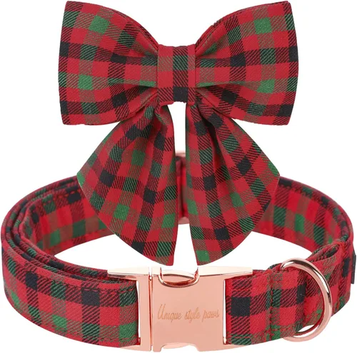Vista 11 de Unique style paws - Collar para perros con corbatín, collar ajustable para perros y gatos, pequeño, mediano y grande