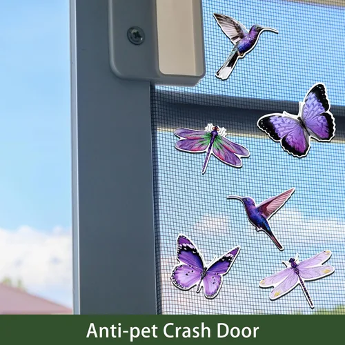 Vista 5 de Konohan 12 imanes de puerta mosquitera, mariposa, colibrí, libélula de doble cara, flexible, decorativo, retráctil, protector magnético, calcomanías