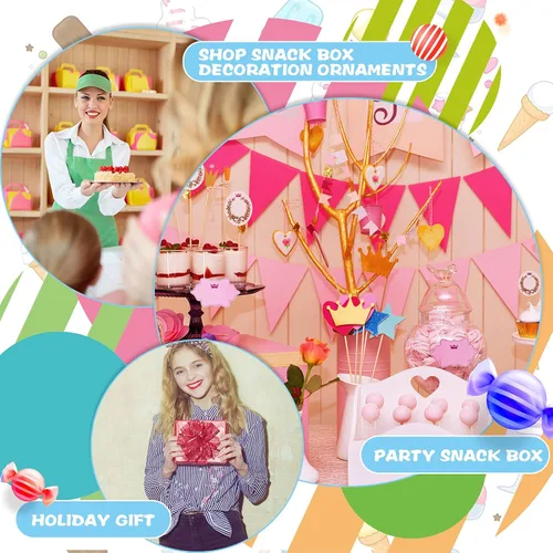 Vista 3 de Tenare 20 piezas de centros de mesa de helado para mesas, cajas de recuerdo con forma de camión, cajas de aperitivos para helado, contenedor